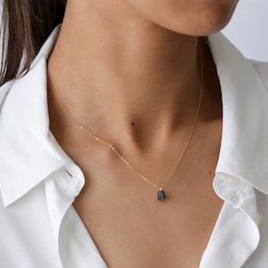 Iolite necklace, gold filled or silver, minimalist jewelry, elegant necklace, natural stone, gold necklace, sterling silver, crystal