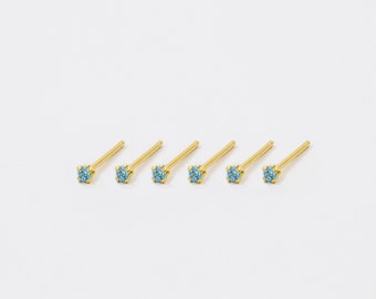 Blue studs, aquamarine studs, gold studs, silver earrings, sterling silver, dainty studs, simple earrings, studs earrings, women earrings