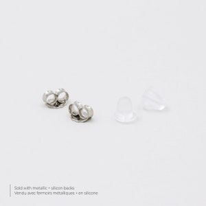 Black onyx earrings, sterling silver studs, everyday earrings, boho earrings, simple studs, black studs, stone earrings, unisex earrings image 8
