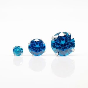 December earrings, blue topaz studs, sterling silver, topaz earrings, blue earrings, minimalist earrings, topaz jewelry, birthday gift