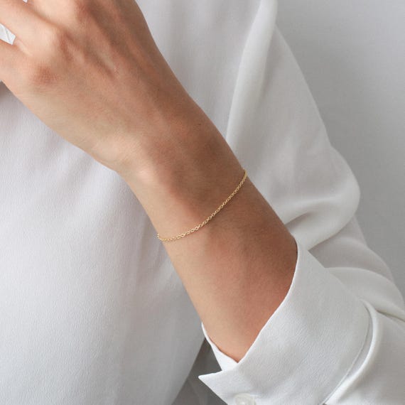 Bracciale a catena con graffetta per donna, braccialetti a maglie rettangolari in acciaio inossidabile Color oro, gioielli a strati per ragazze delicati con cavo  36