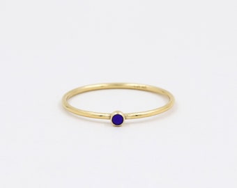 Bague lapis-lazuli, pierre naturelle, bague or, bague minimaliste, or rempli 14k, petite bague, pierre naissance, bijou lapis-lazuli