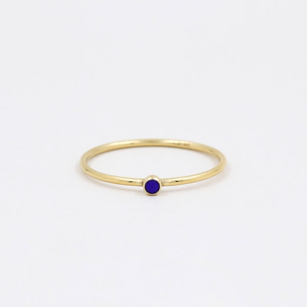 Bague lapis-lazuli, pierre naturelle, bague or, bague minimaliste, or rempli 14k, petite bague, pierre naissance, bijou lapis-lazuli