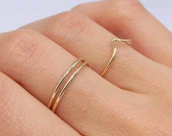 Gold stacking ring, gold filled band, 14k gf ring, minimalist ring, womens ring, midi ring, tiny ring, small ring, skinny ring, dainty ring