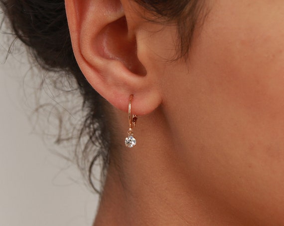 Minimalist 5mm-13mm Small CZ Hoop Earring Cubic Zirconia - Fashion Jewelry  Wear | eBay