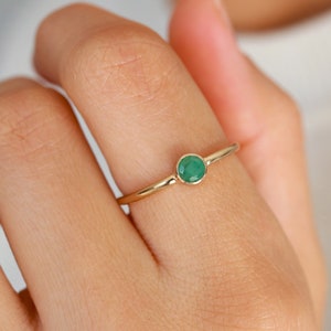 Emerald ring, gold ring, engagement ring, dainty ring, womens ring, gold filled, wedding ring, sterling silver, natural stone, gemstone ring