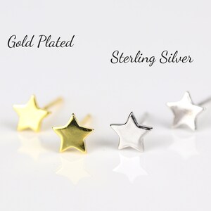 Gold star studs, tiny studs, celestial earrings, star earrings, minimalist earrings, star jewelry, celestial jewelry, gold plated studs image 6