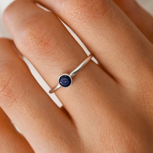 Lapis lazuli ring, silver ring, simple ring, womens ring, sterling silver, natural stone, small ring, promise ring, gold filled, gift