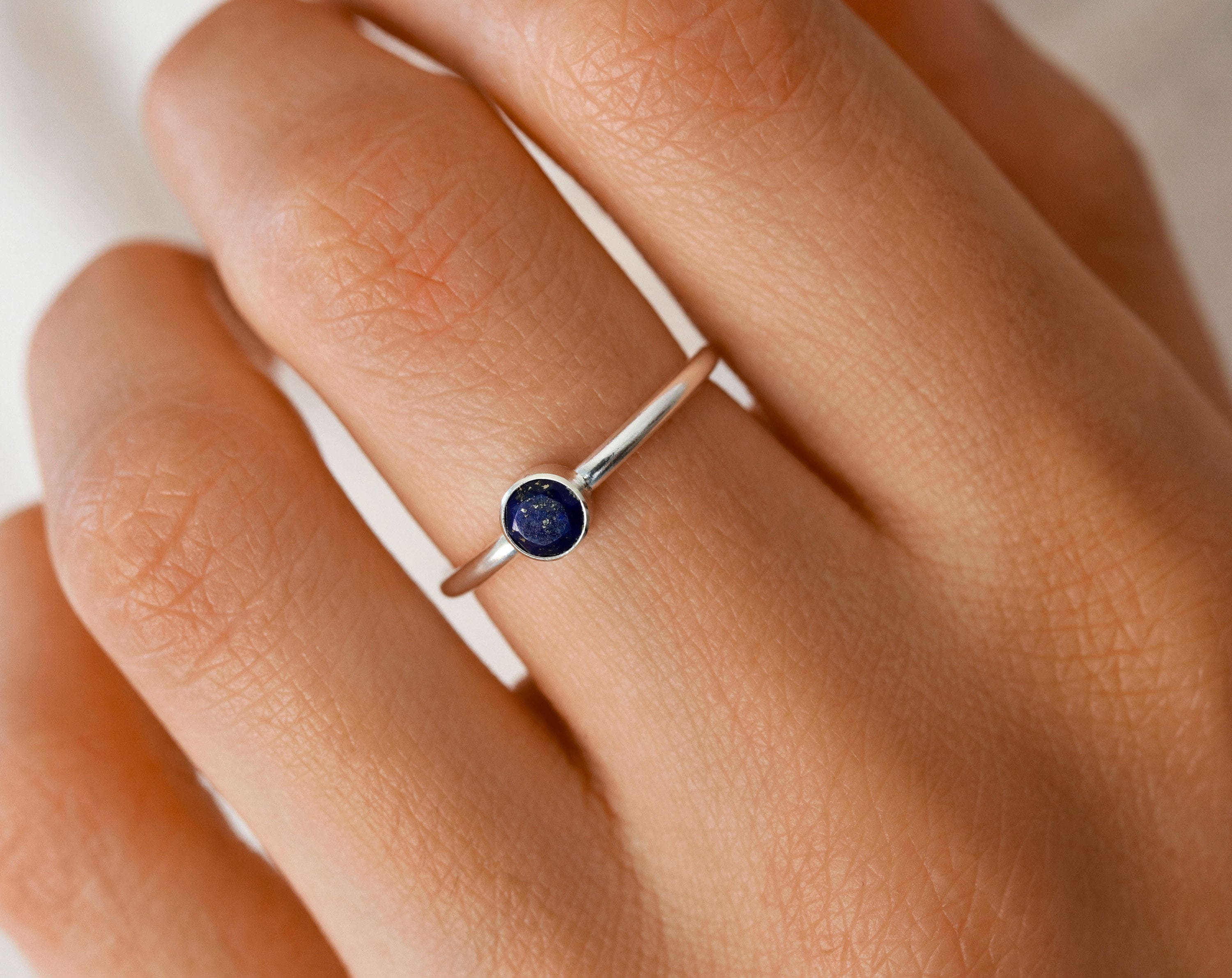 Anello Con Cabochon In Lapislazzuli Ed Ag 925 - Anelli Lapislazzuli