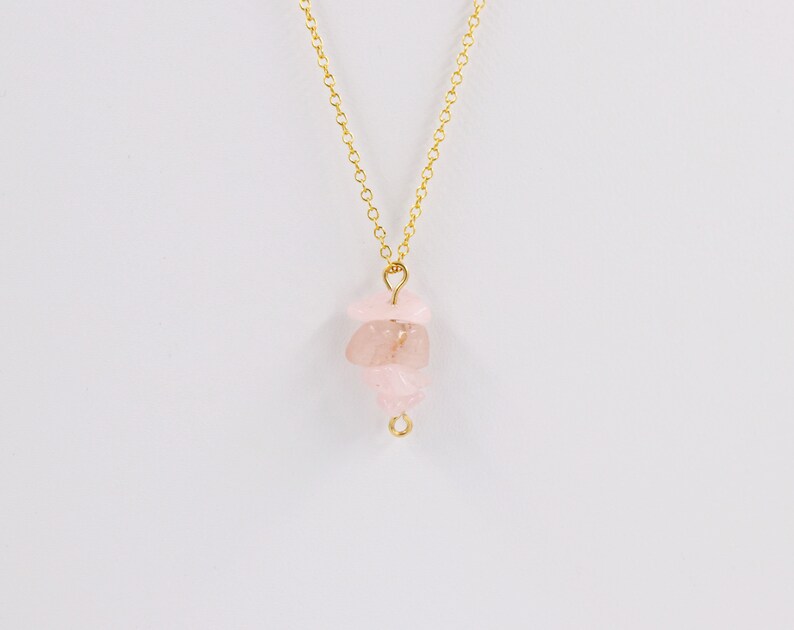 Rose quartz necklace 14k gold filled dainty necklace | Etsy