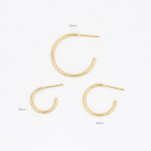 Gold hoops, tiny earrings, 14k gold filled, thin earrings, mini hoops, gold earrings, simple hoops, gold huggies, slim hoops, gold jewelry image 7