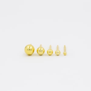 Minimalist studs, mini earrings, gold plated, sterling silver, tiny earrings, dainty studs, ball studs, gold jewelry, women earrings