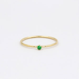 Emerald ring, gold ring, minimalist ring, 14k gold filled, birthstone ring, thin ring, delicate ring, women ring, simple ring, stacking ring