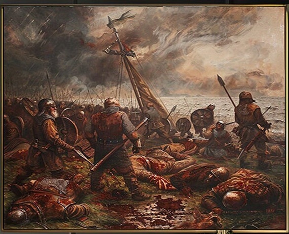 Tableau vintage du champ de bataille | Art spartiate de l'invasion viking l  Escarmouche rustique en bord de mer l IMPRIMABLE huile haletant l 5 tailles  disponibles l 003 - Etsy France