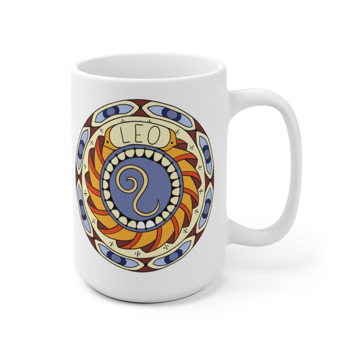 Taza de café LEO Mandala Copa de signos del Horóscopo de