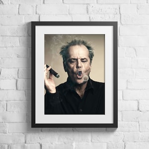 Jack Nicholson art Jack Nicholson poster Jack Nicholson Wall Art Jack Nicholson Cigar Modern art Printable wall art Home Decor