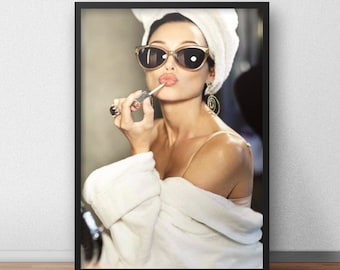 Kate Moss Fashion Photo Print, Glam Wall Art