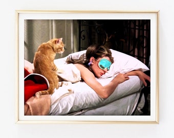 Audrey Sleeping poster Audrey Hepburn print art Audrey Hepburn poster Audrey Hepburn photo Audrey Hepburn photograph