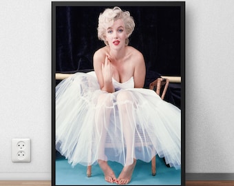 Marilyn Monroe Vintage Photo Print, Hollywood Glamour, 1960s Art Decor