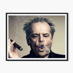 Jack Nicholson arte Jack Nicholson cartel Jack Nicholson Arte de pared Jack Nicholson Cigar Modern art Printable wall art Home Decor