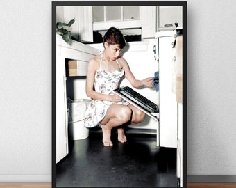 Audrey Hepburn wall art • Audrey Hepburn print Audrey Hepburn poster Kitchen art Audrey Hepburn Kitchen decor Kitchen wall art
