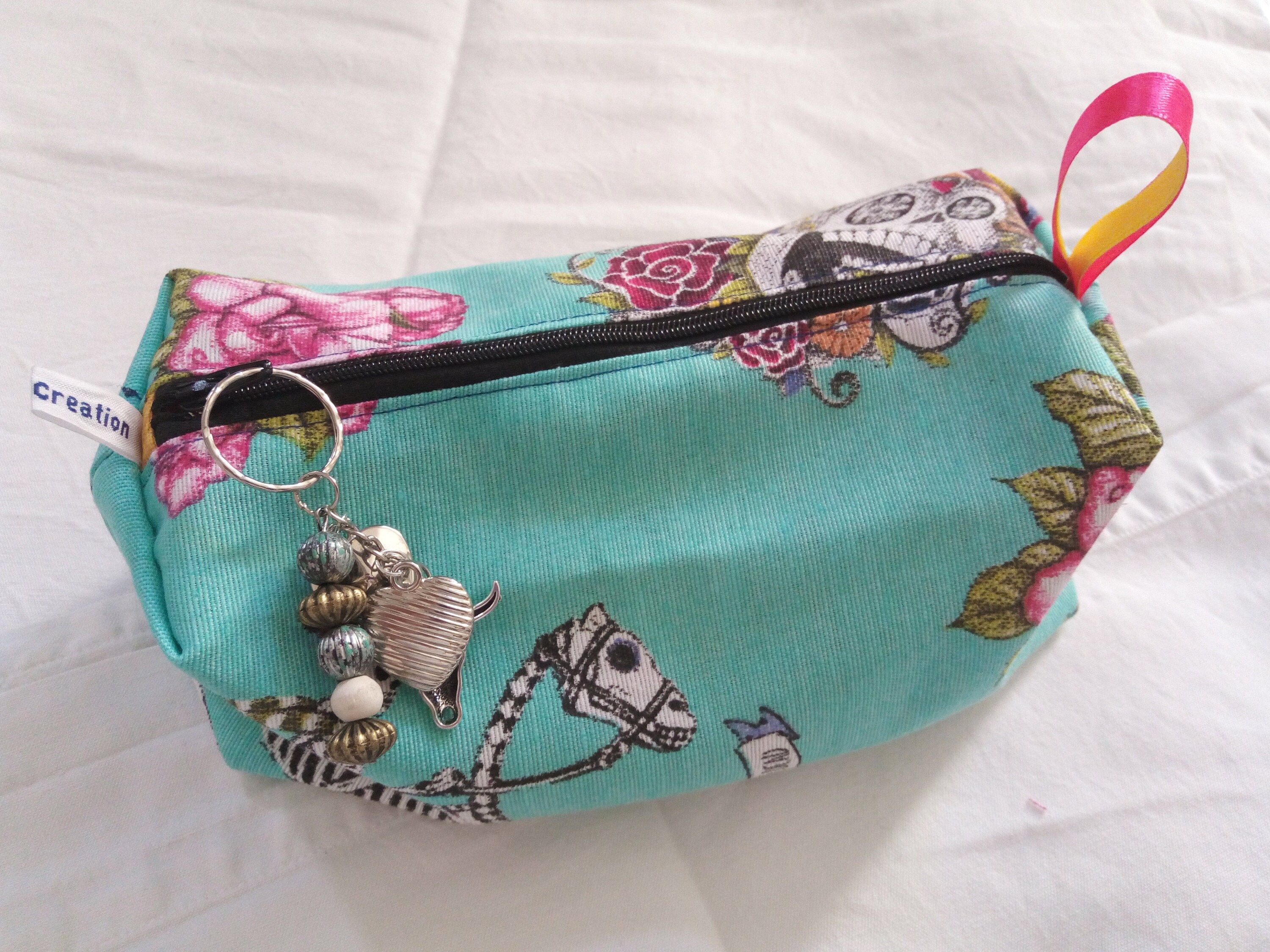 Trousse Carrée Handmade -Fiestas de Los Muertos-