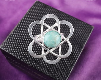 100% Natural Amazonite Ring, Gemstone Ring, Blue Band Ring, 925 Sterling Silver Jewelry, Wedding Anniversary Gift, Ring For Best Friend