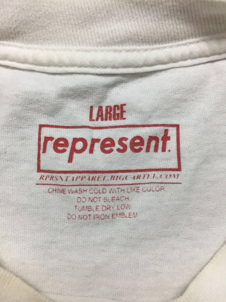 vintage 90s REPRESENT tshirt logo spell out british brit pop brand and sport casual style streetwear size XL