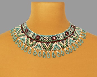 Beaded Bib Necklace: Handmade Czech Bead Statement Jewelry
