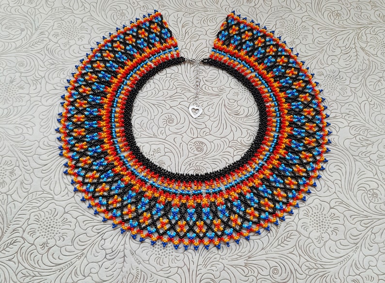 Elegant beaded necklace Native American Necklace Collar lace Gift idea Collar bead necklace Necklace handmade Dainty beaded necklace