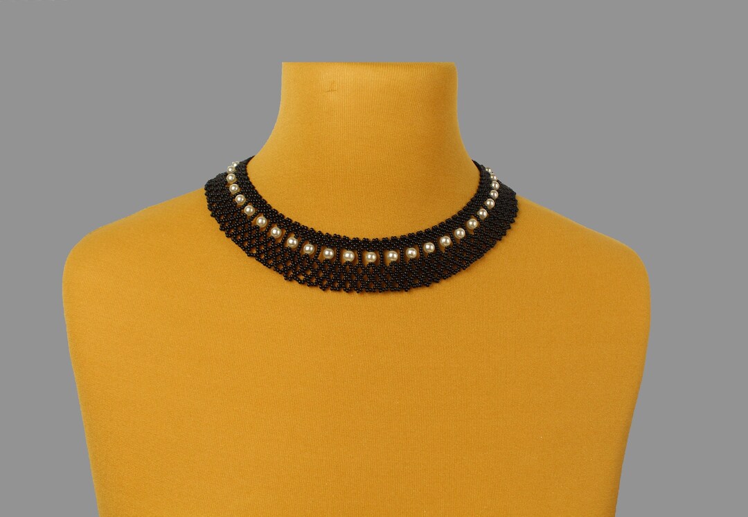 Black - Handmade Beadwork Necklace