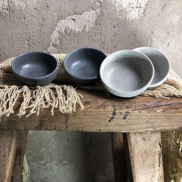 Set of Four Concrete Small Bowls