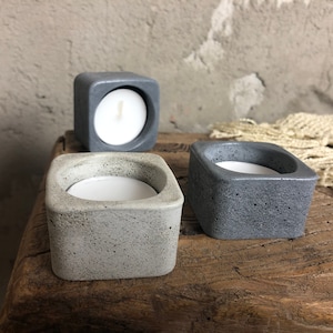Concrete Square Candleholder . Concrete Candleholder