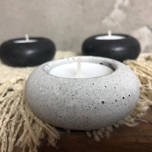 Concrete Candle Holder | Round Candle Holder | Tea Light Candle Holder | Candlestick Holder