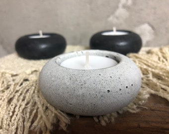 Concrete Candle Holder | Round Candle Holder | Tea Light Candle Holder | Candlestick Holder