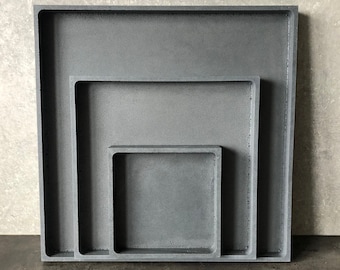 Decoratief betonnen dienblad | Vierkant betonnen dienblad