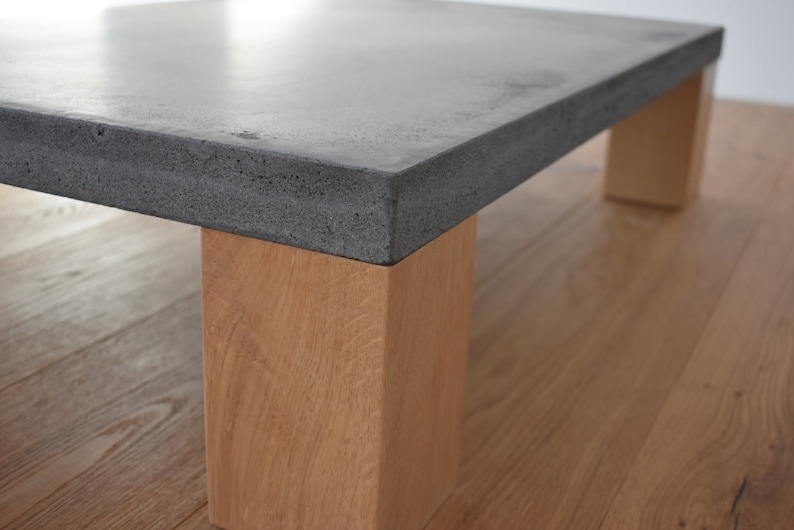 Coffee Table Concrete Table With Wooden Legs Table Top Etsy UK