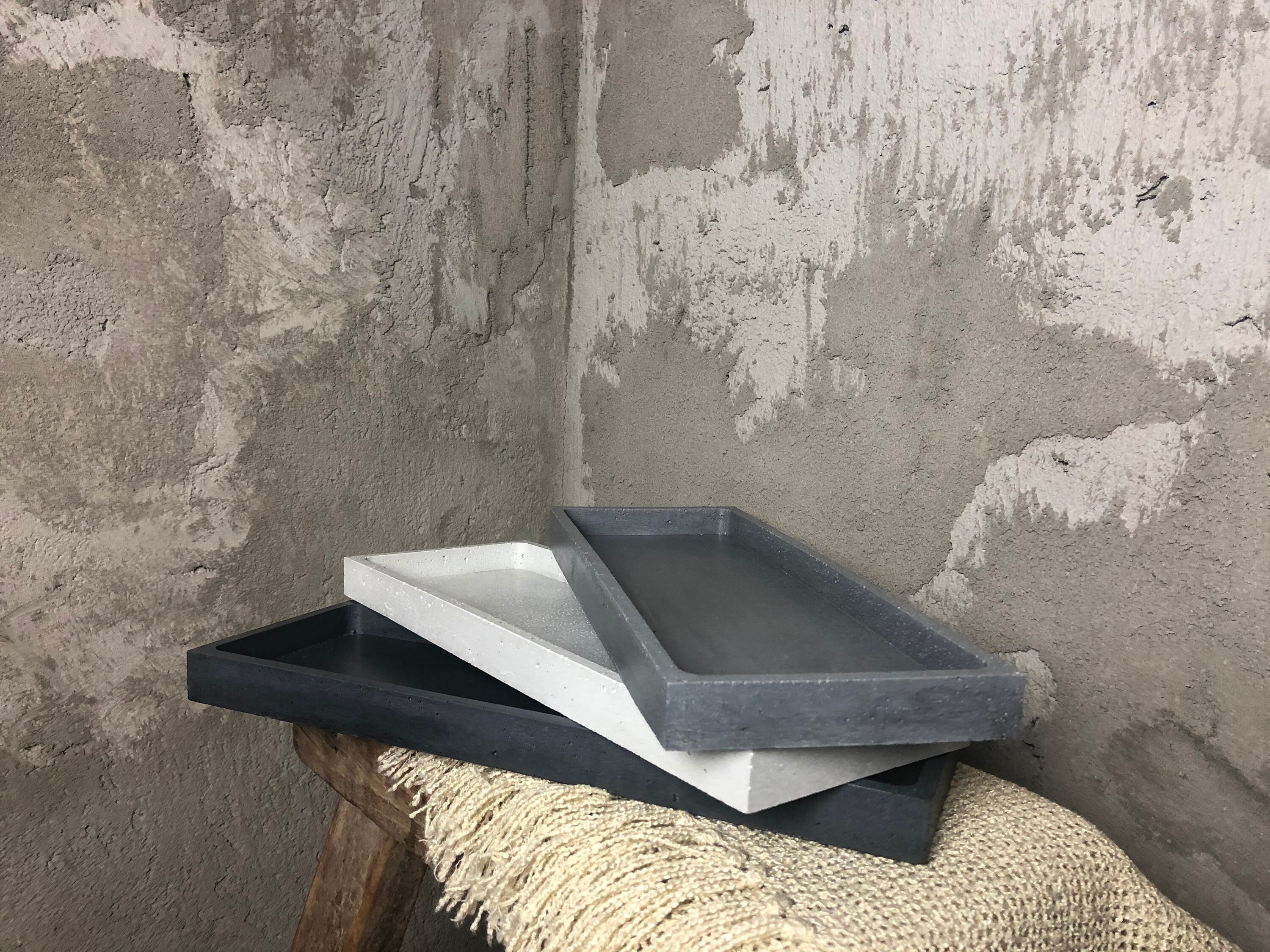 Concrete Tray Decorative Tray Rectangle Tray Serving Etsy Australia