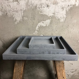 Decorative Concrete Tray Square Concrete Tray Gray