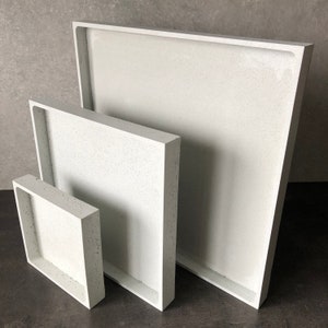 Decorative Concrete Tray Square Concrete Tray White