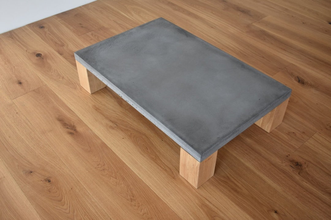 Coffee Table Concrete Table With Wooden Legs Table Top Concrete Coffee Table Coffee