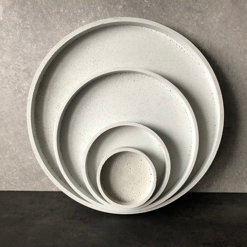 Circular Trays Exclusive line 10/25cm Concrete Decorative Tray Serving Tray Tray image 5