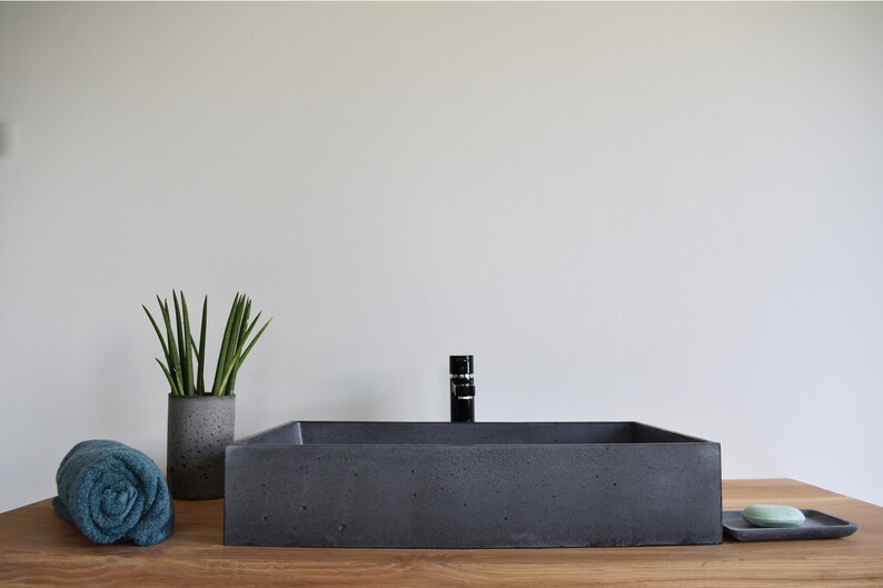Concrete Vessel Sink Bathroom Washbasin Concrete Vanity Etsy