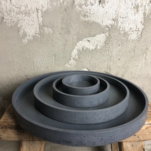 Circular Trays Exclusive line 10/25cm Concrete Decorative Tray Serving Tray Tray Anthracite