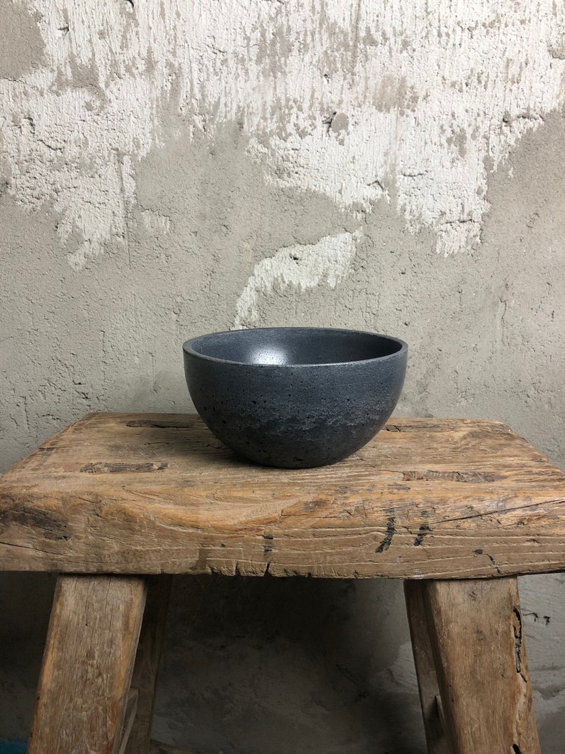 Concrete Serving Bowl Decorative Bowl Fruit Bowl Small Bowl Table Decor Concrete Decor Black