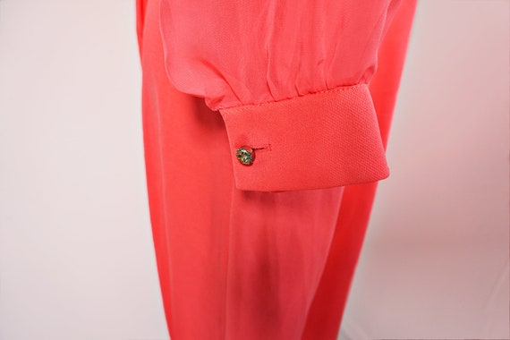 Vintage Coral Maxi Dress with rhinestone details … - image 6