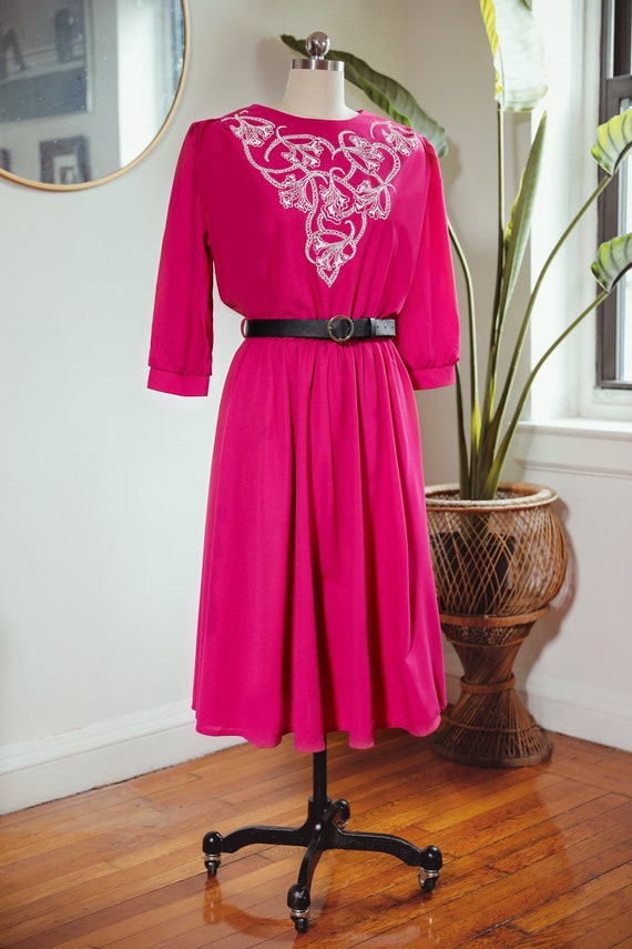Vintage 1960s pink midi dress