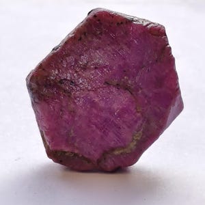 Natural Ruby Rough Gemstone: 62 Carat Hexagon Crystal