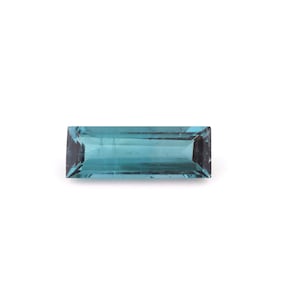 Fantastic Top Quality Natural Tourmaline Indicolite Color Baguette Shape Faceted Loose Gemstone For Making Jewelry 1.55 Ct 12X4X3 MM B-19