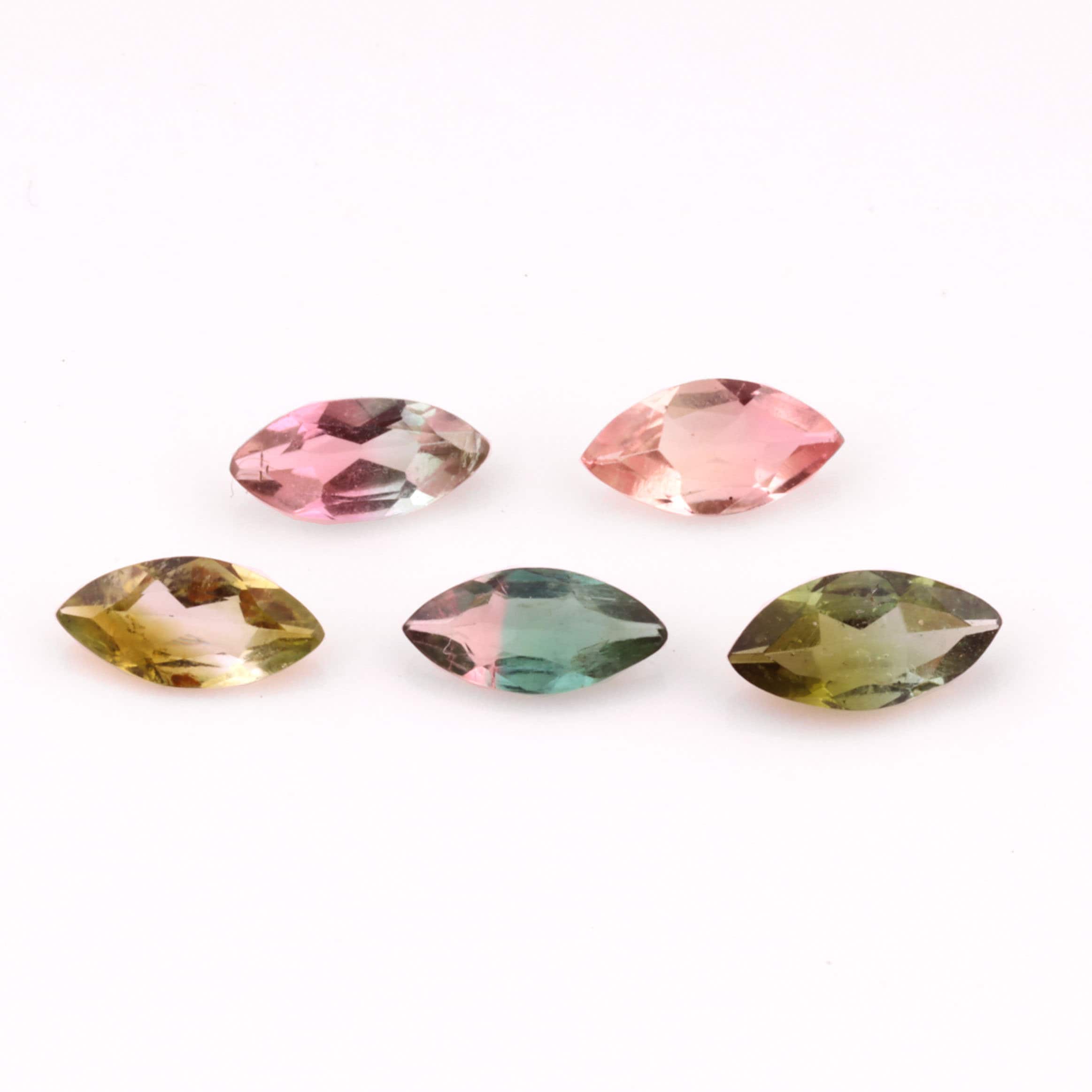 Bi-color Tourmaline Gemstone Lot: Marquise Cut, 1.40 Ct, 6x3 Mm - Etsy